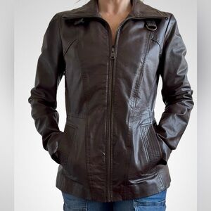 🌸Marc New York Dark Brown Leather Jacket🌸